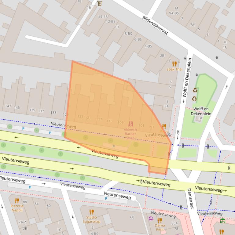 Kaart van postcodegebied 3532HA.