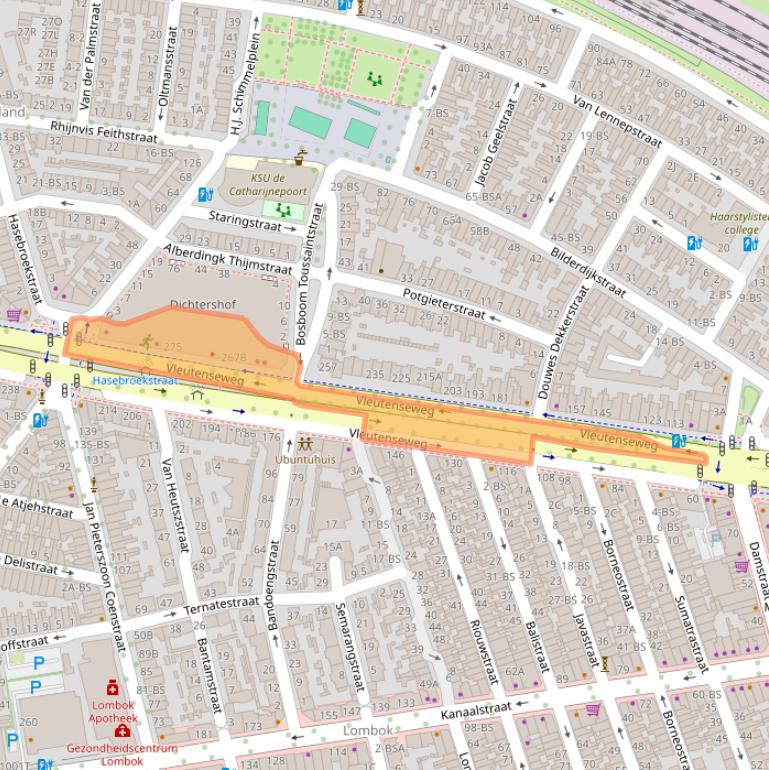 Kaart van postcodegebied 3532HE.