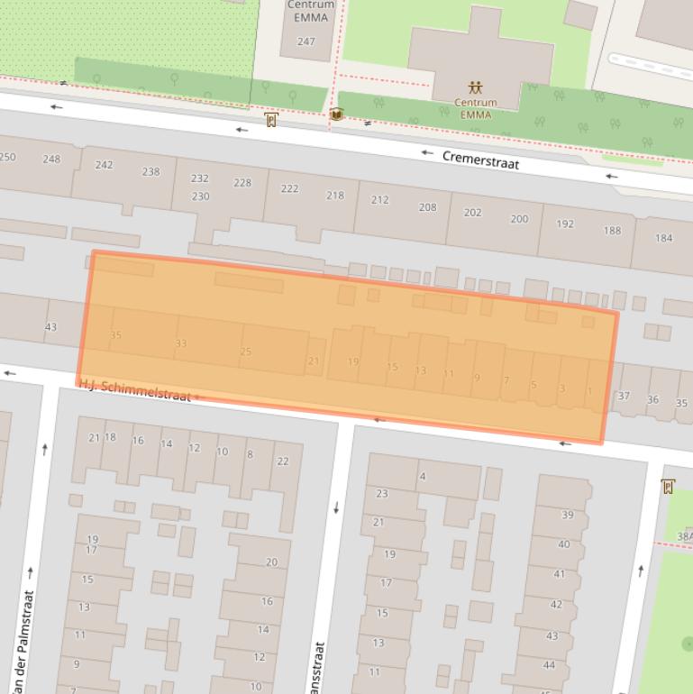 Kaart van postcodegebied 3532TA.