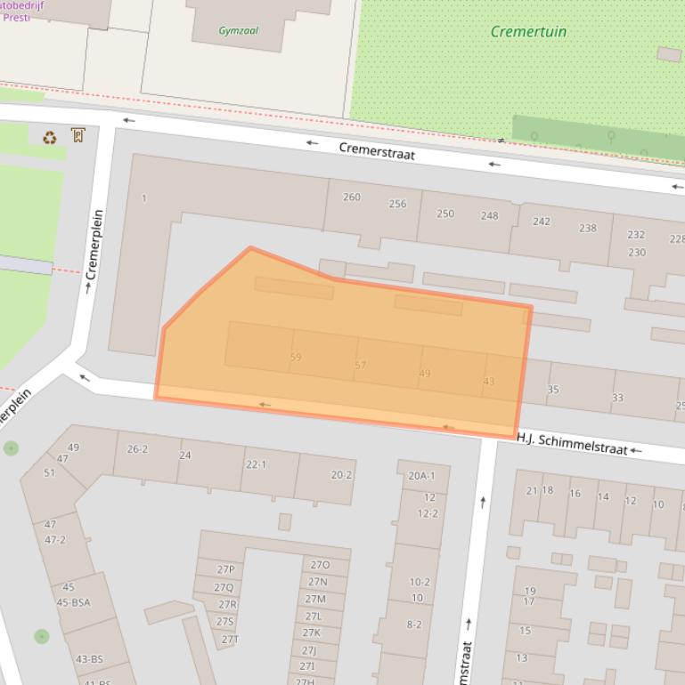 Kaart van postcodegebied 3532TB.