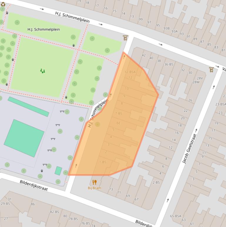 Kaart van postcodegebied 3532TD.
