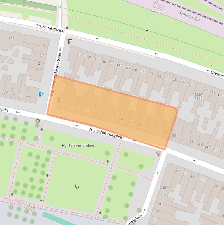 Kaart van postcodegebied 3532TE.