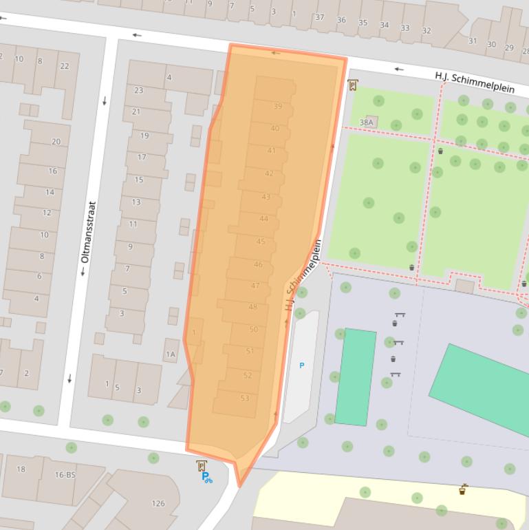Kaart van postcodegebied 3532TH.