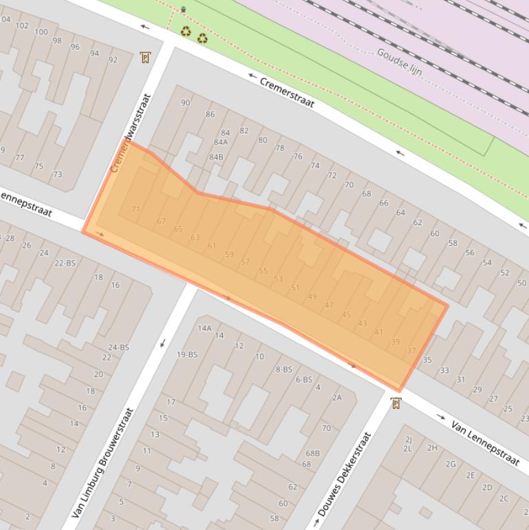 Kaart van postcodegebied 3532TL.