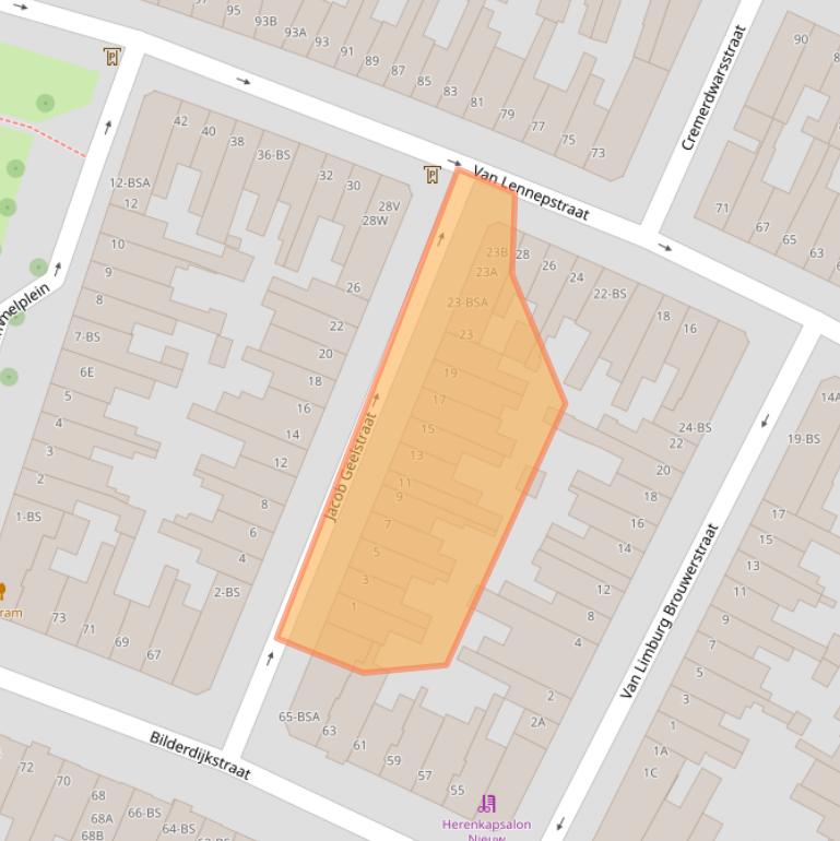Kaart van postcodegebied 3532TR.
