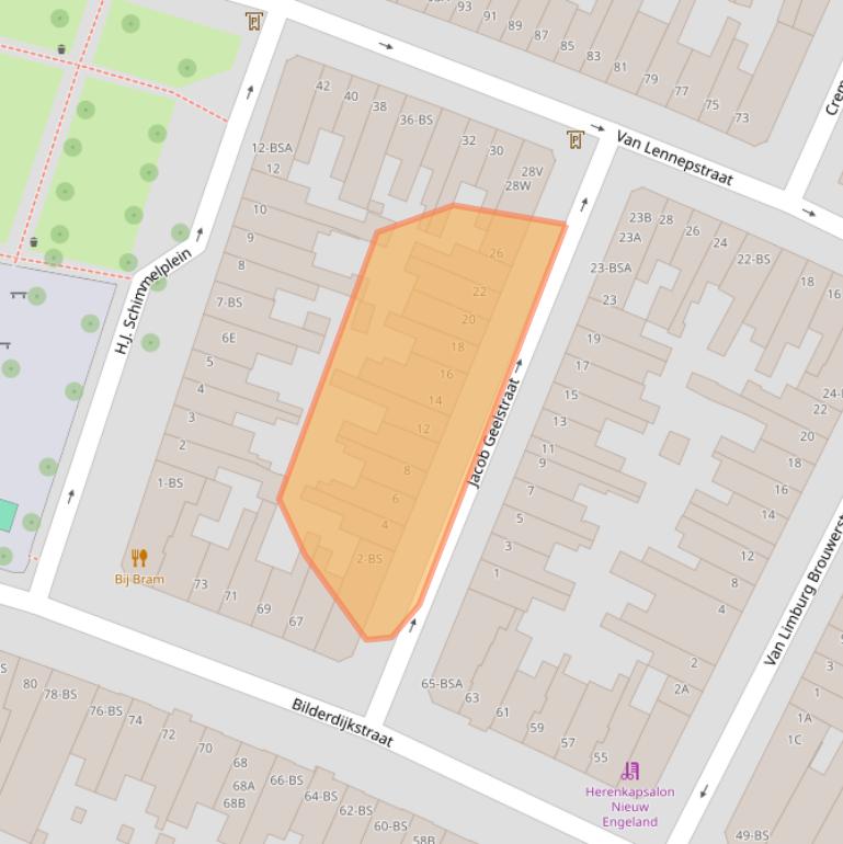 Kaart van postcodegebied 3532TS.