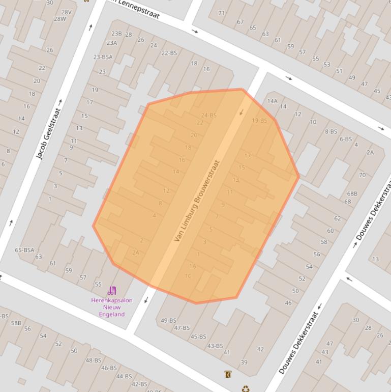 Kaart van postcodegebied 3532TT.