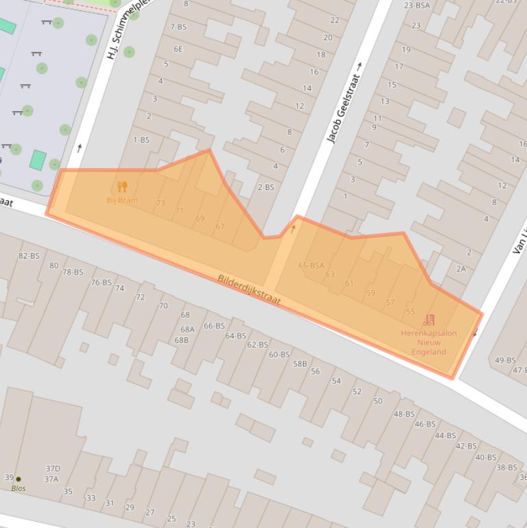 Kaart van postcodegebied 3532VD.