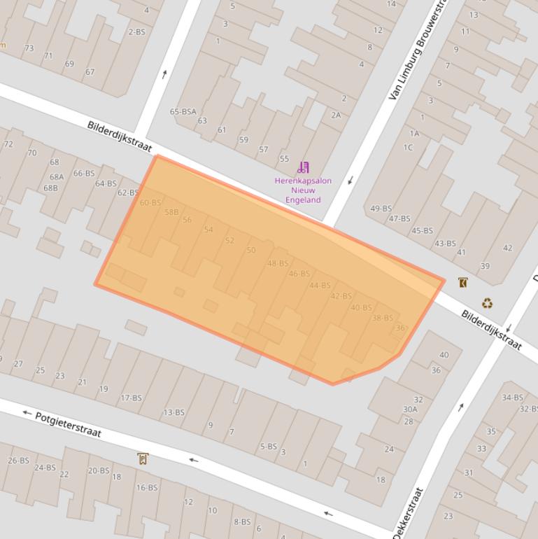 Kaart van postcodegebied 3532VH.