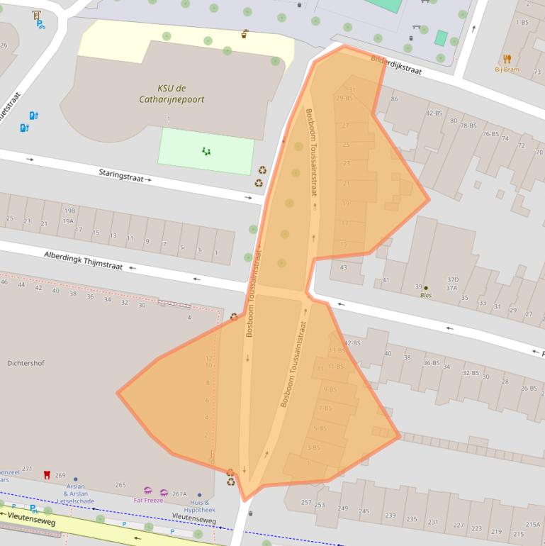 Kaart van postcodegebied 3532VK.