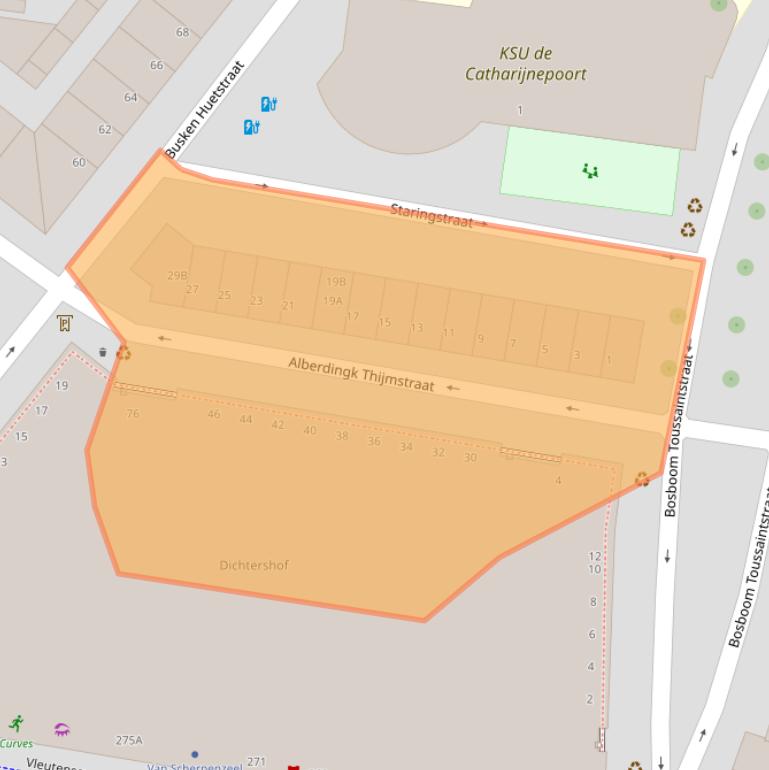 Kaart van postcodegebied 3532VL.