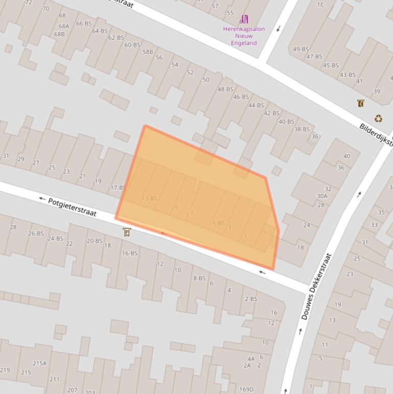 Kaart van postcodegebied 3532VN.