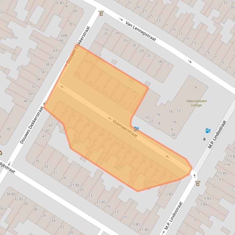 Kaart van postcodegebied 3532XD.