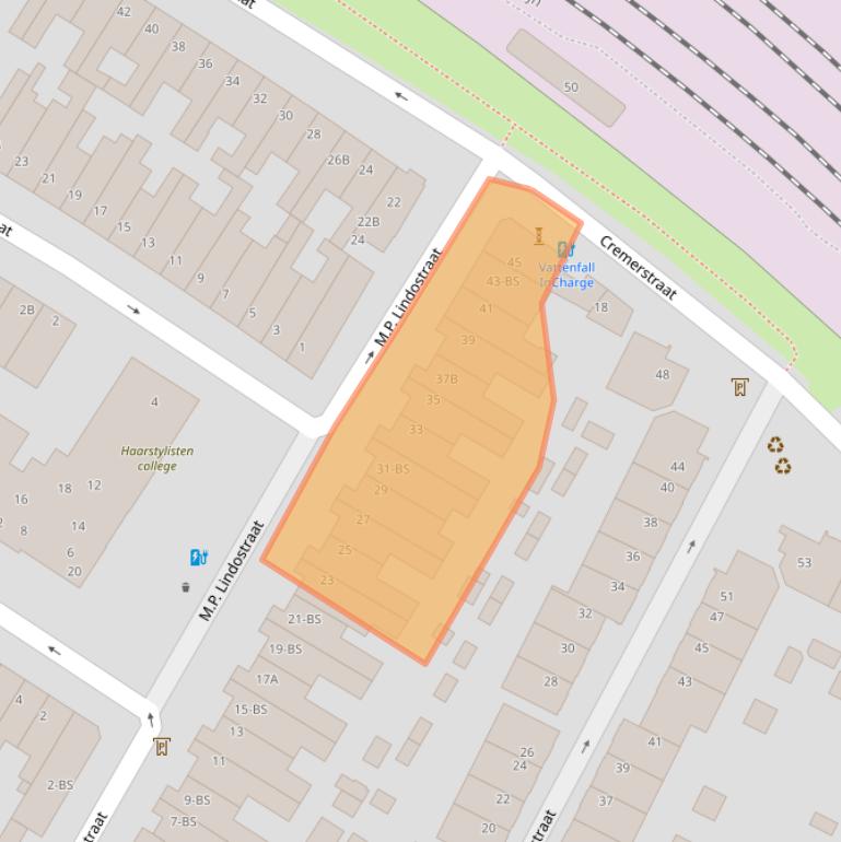 Kaart van postcodegebied 3532XG.