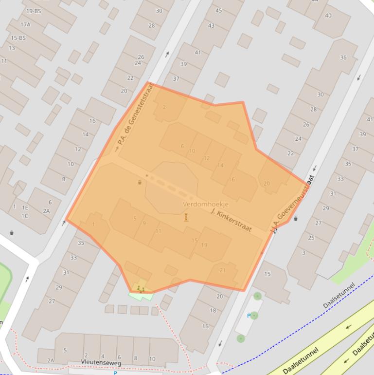 Kaart van postcodegebied 3532XT.