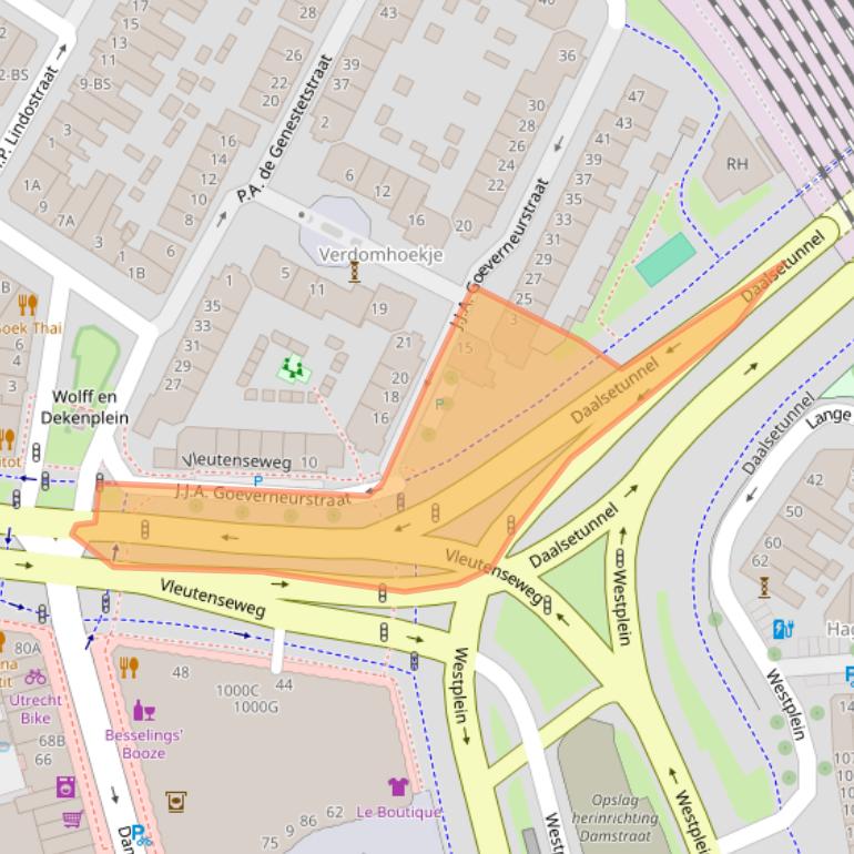 Kaart van postcodegebied 3532XV.