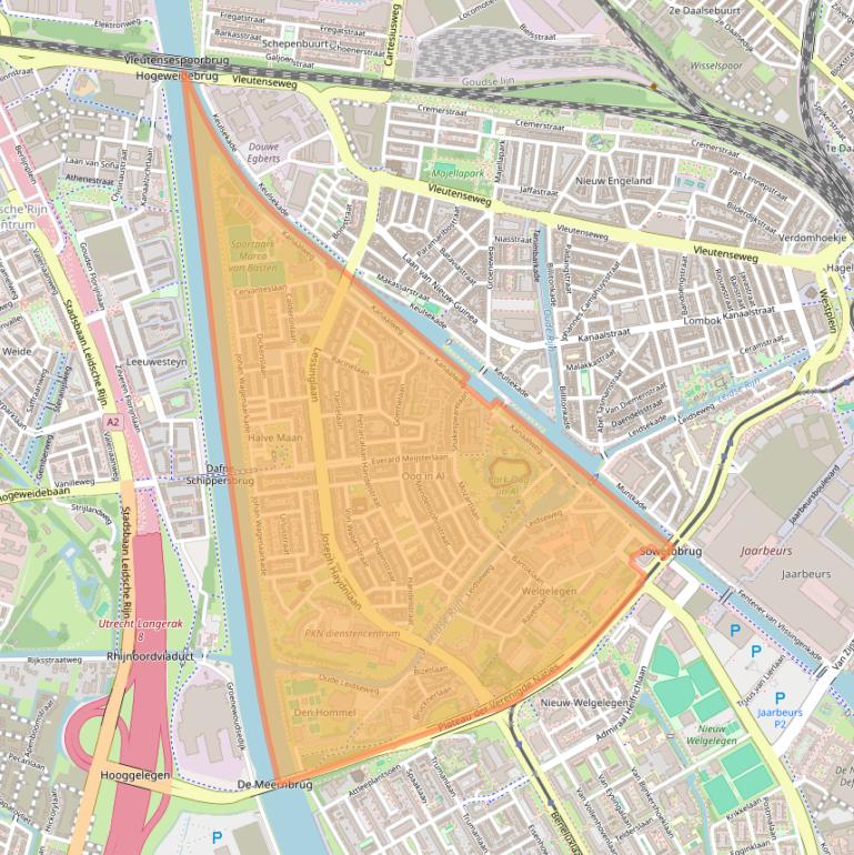 Kaart van postcodegebied 3533.