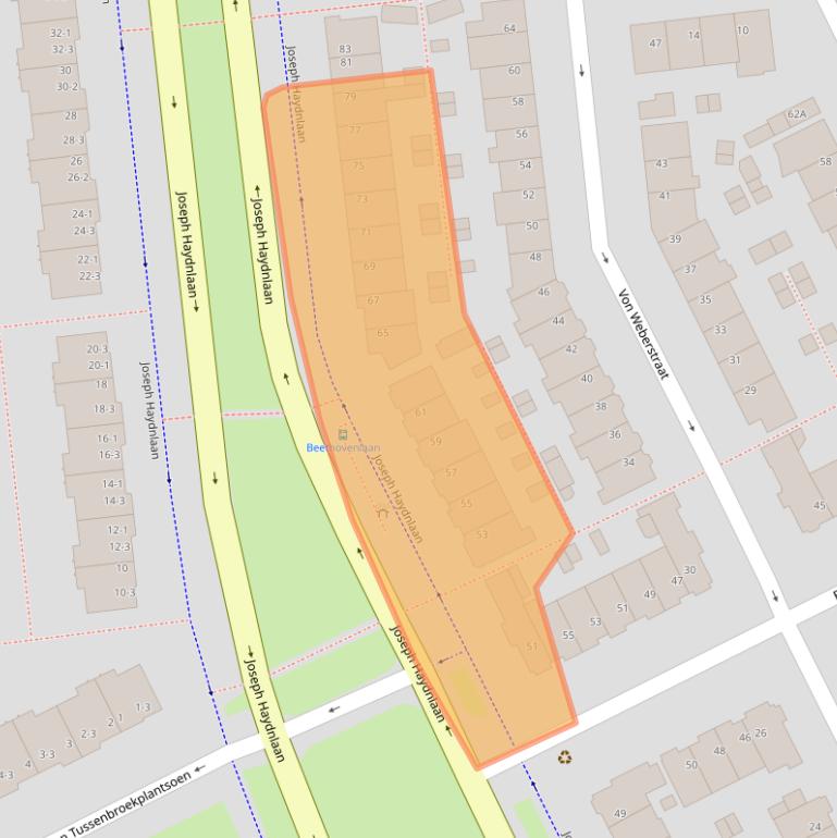 Kaart van postcodegebied 3533AC.