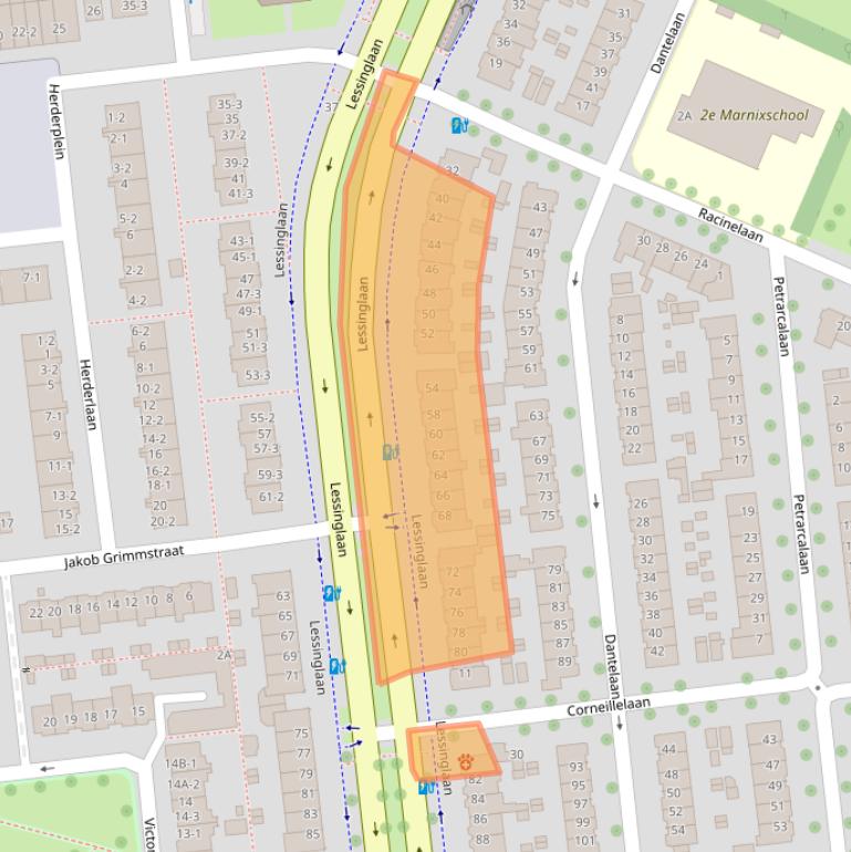 Kaart van postcodegebied 3533AX.