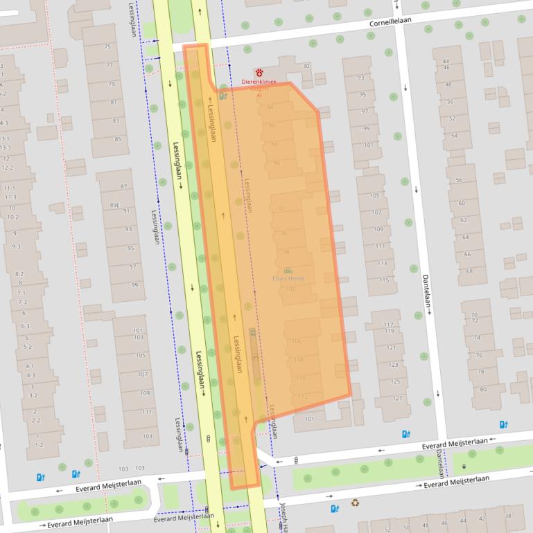 Kaart van postcodegebied 3533AZ.