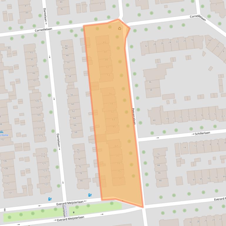 Kaart van postcodegebied 3533CR.