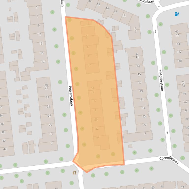 Kaart van postcodegebied 3533CS.