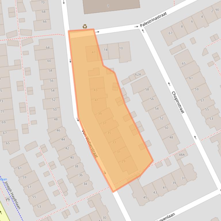 Kaart van postcodegebied 3533EC.