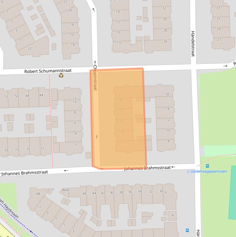 Kaart van postcodegebied 3533EJ.