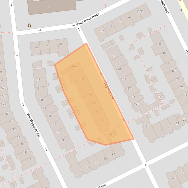 Kaart van postcodegebied 3533EP.