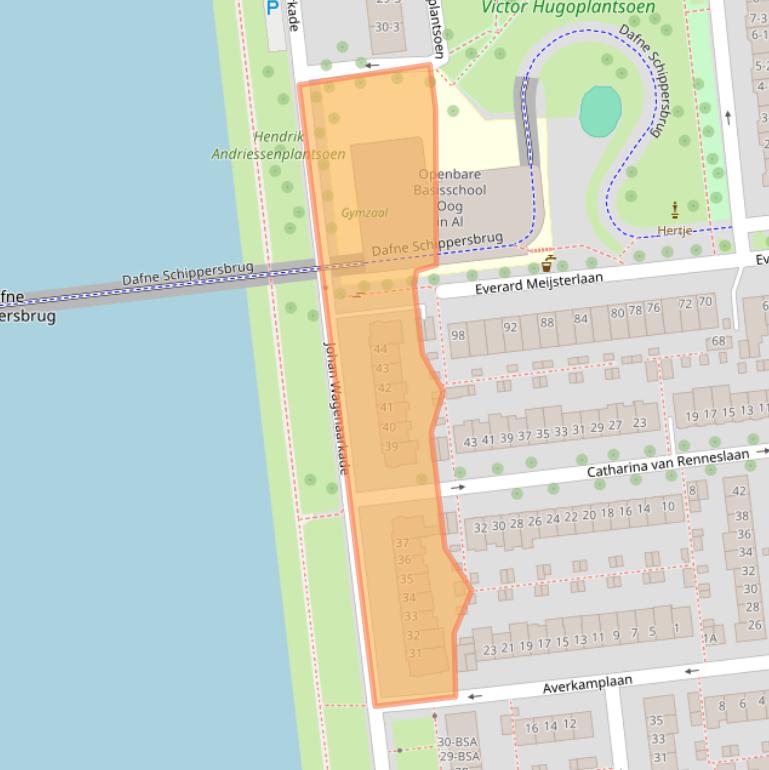 Kaart van postcodegebied 3533TE.