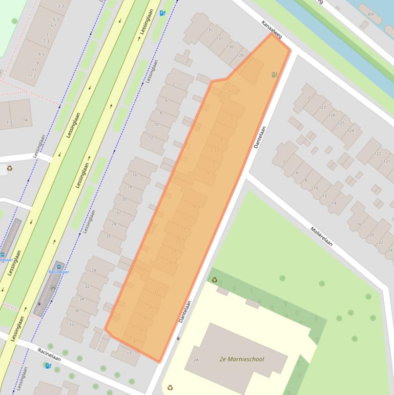 Kaart van postcodegebied 3533VA.