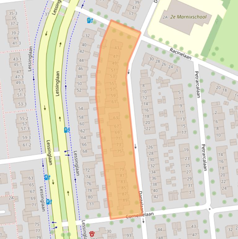 Kaart van postcodegebied 3533VB.