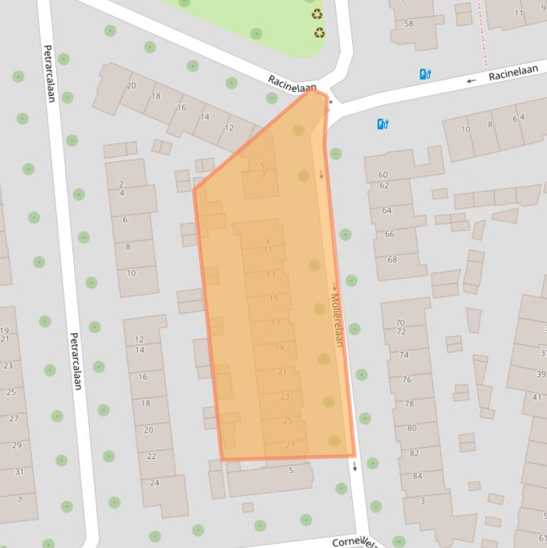 Kaart van postcodegebied 3533VG.