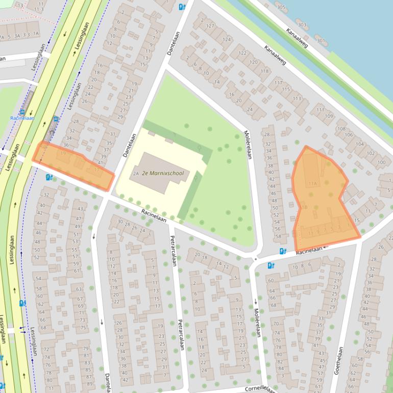 Kaart van postcodegebied 3533VL.