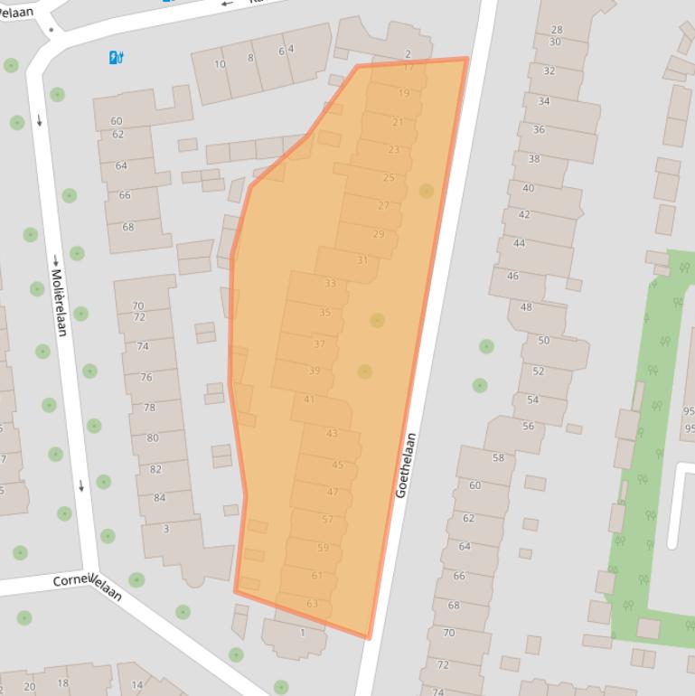 Kaart van postcodegebied 3533VP.