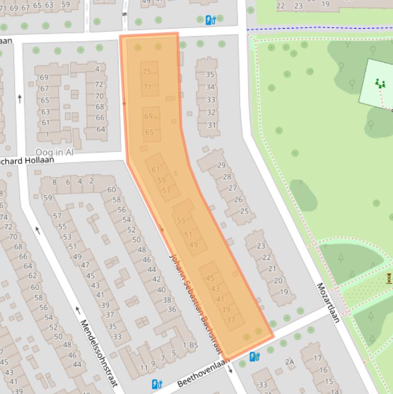 Kaart van postcodegebied 3533XB.