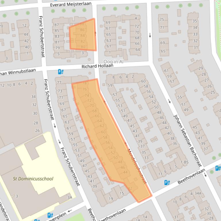 Kaart van postcodegebied 3533XJ.