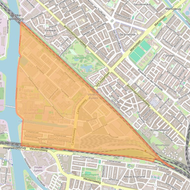 Kaart van postcodegebied 3534.