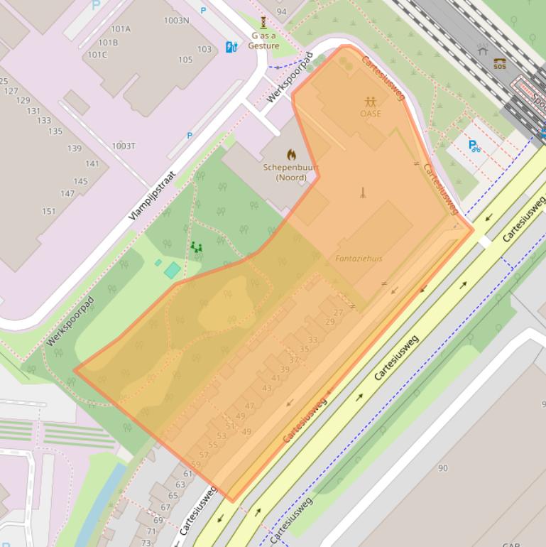 Kaart van postcodegebied 3534BA.