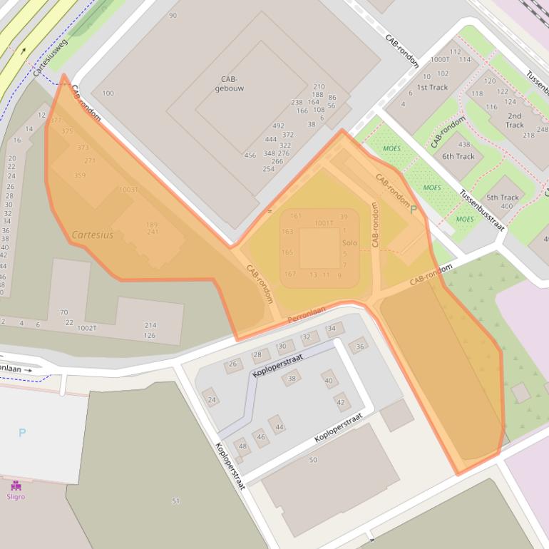 Kaart van postcodegebied 3534BJ.