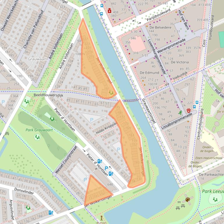 Kaart van postcodegebied 3541AA.