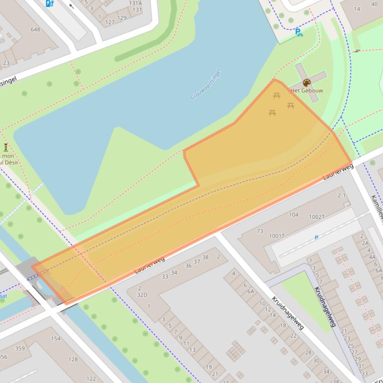 Kaart van postcodegebied 3541BB.