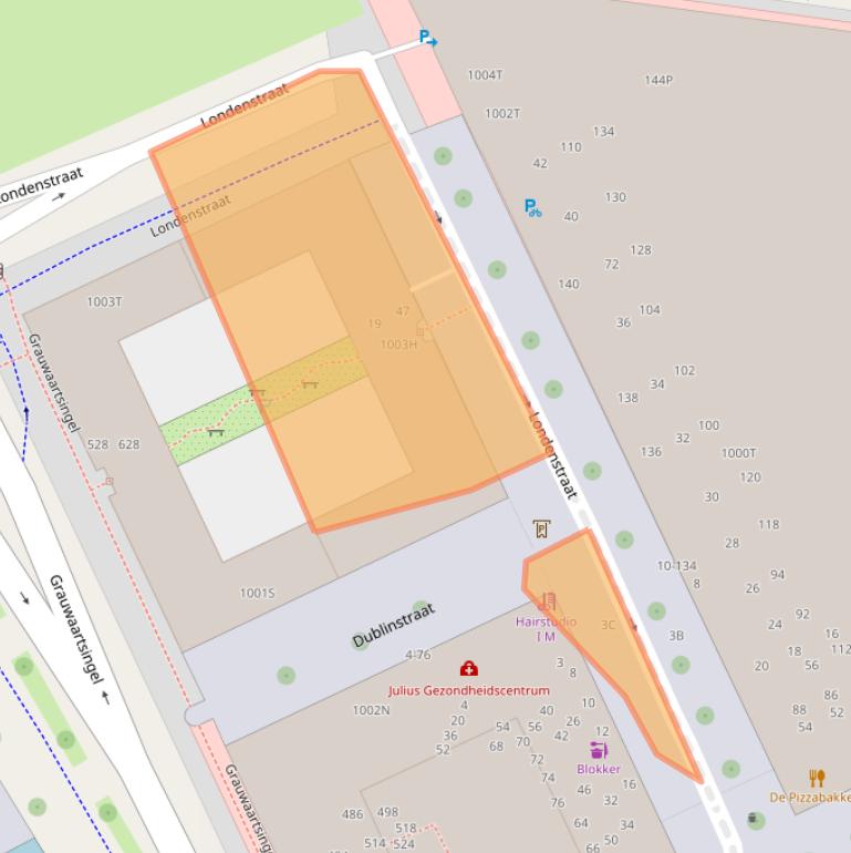 Kaart van postcodegebied 3541CA.