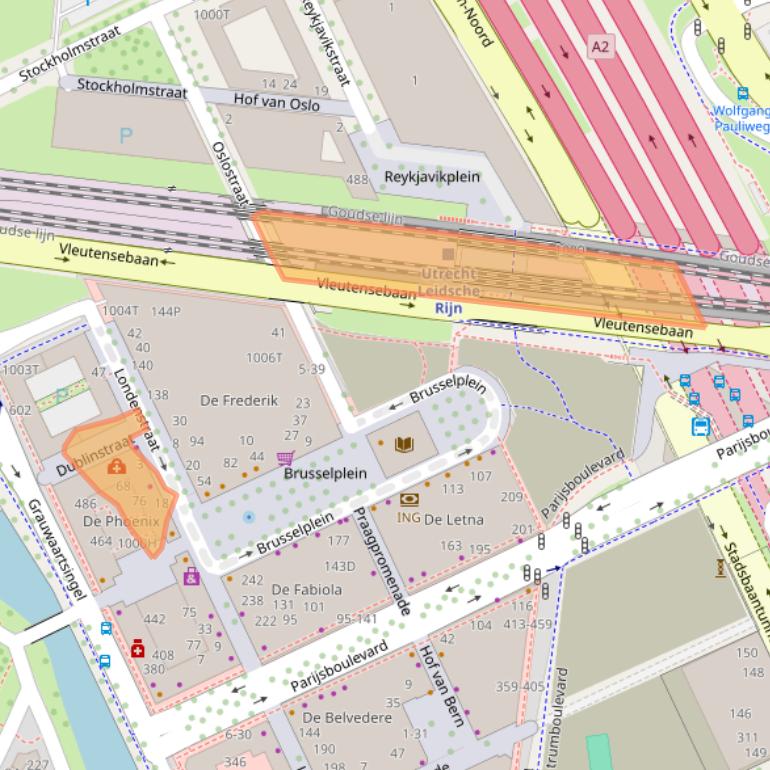 Kaart van postcodegebied 3541CD.