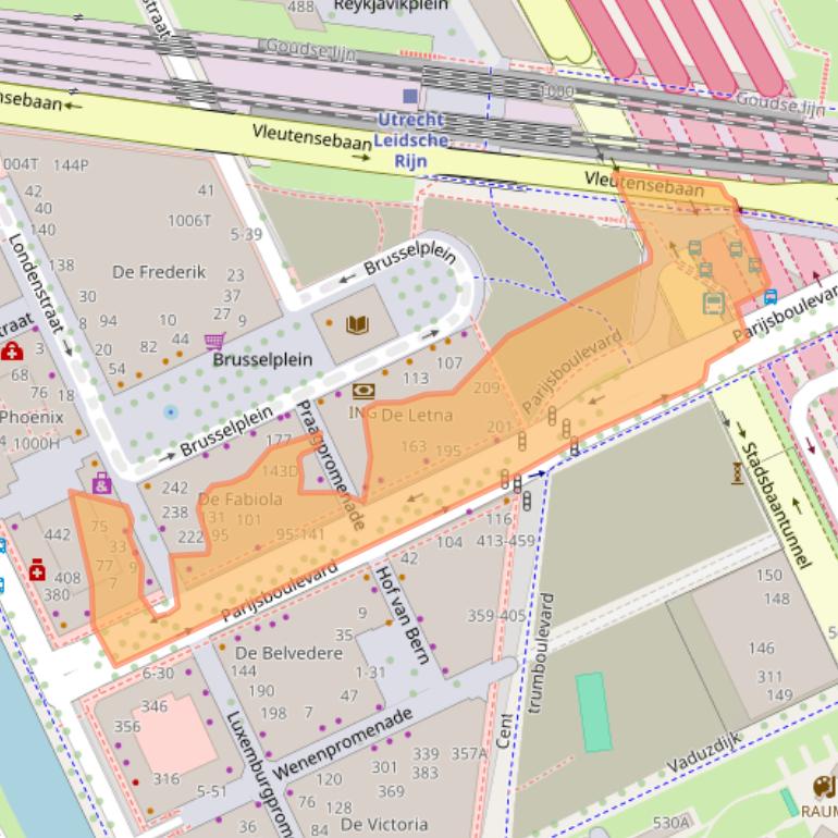 Kaart van postcodegebied 3541CS.