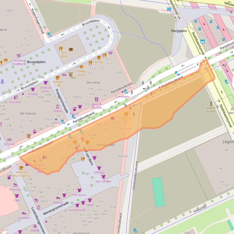 Kaart van postcodegebied 3541CX.