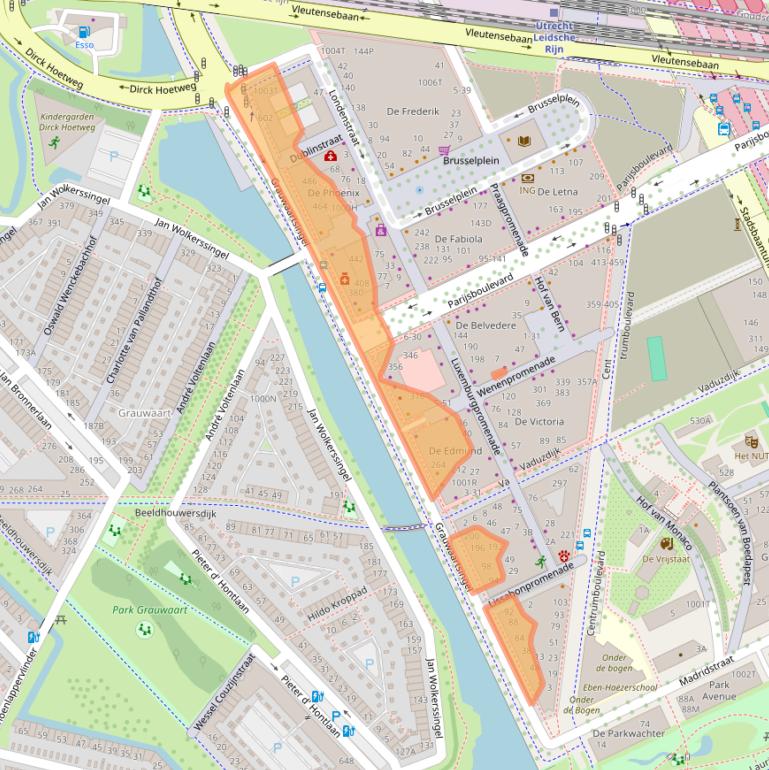 Kaart van postcodegebied 3541DA.