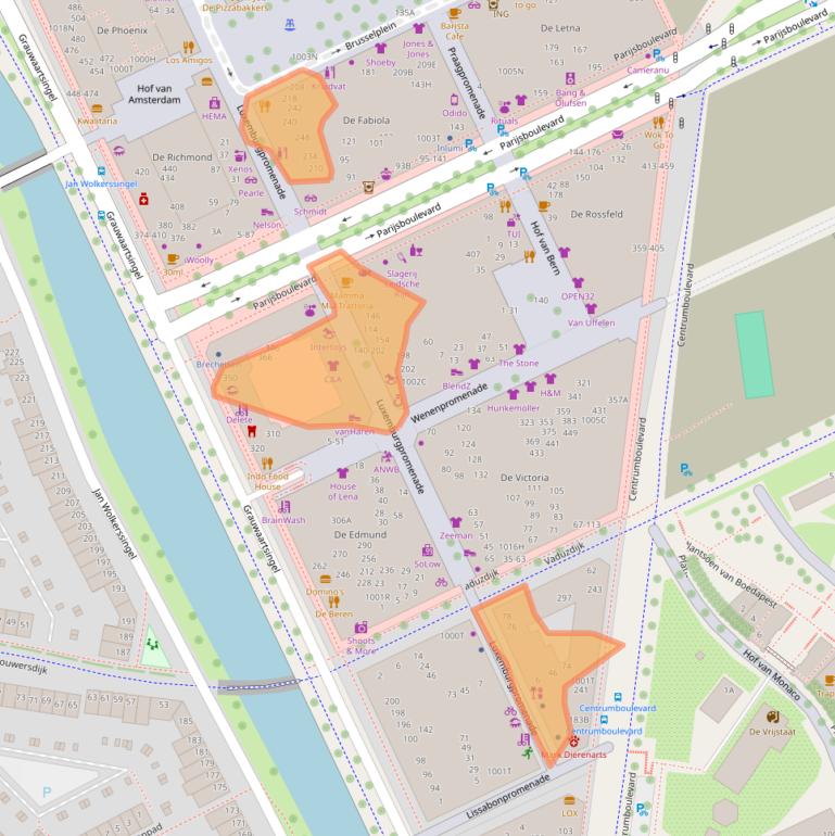 Kaart van postcodegebied 3541DC.