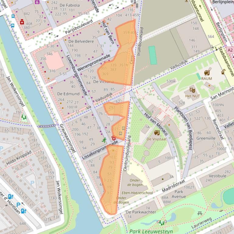 Kaart van postcodegebied 3541DK.