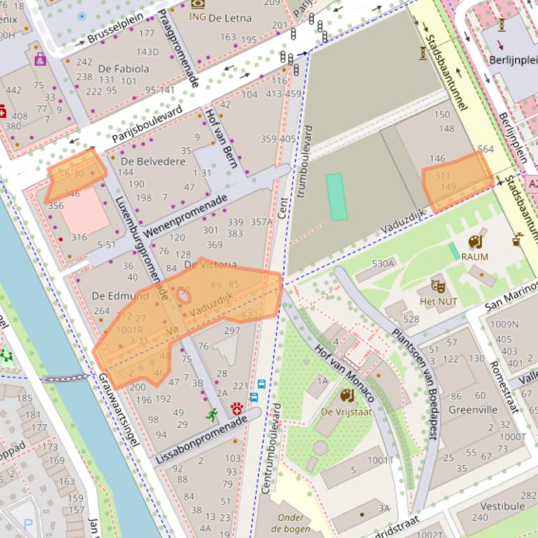 Kaart van postcodegebied 3541DM.